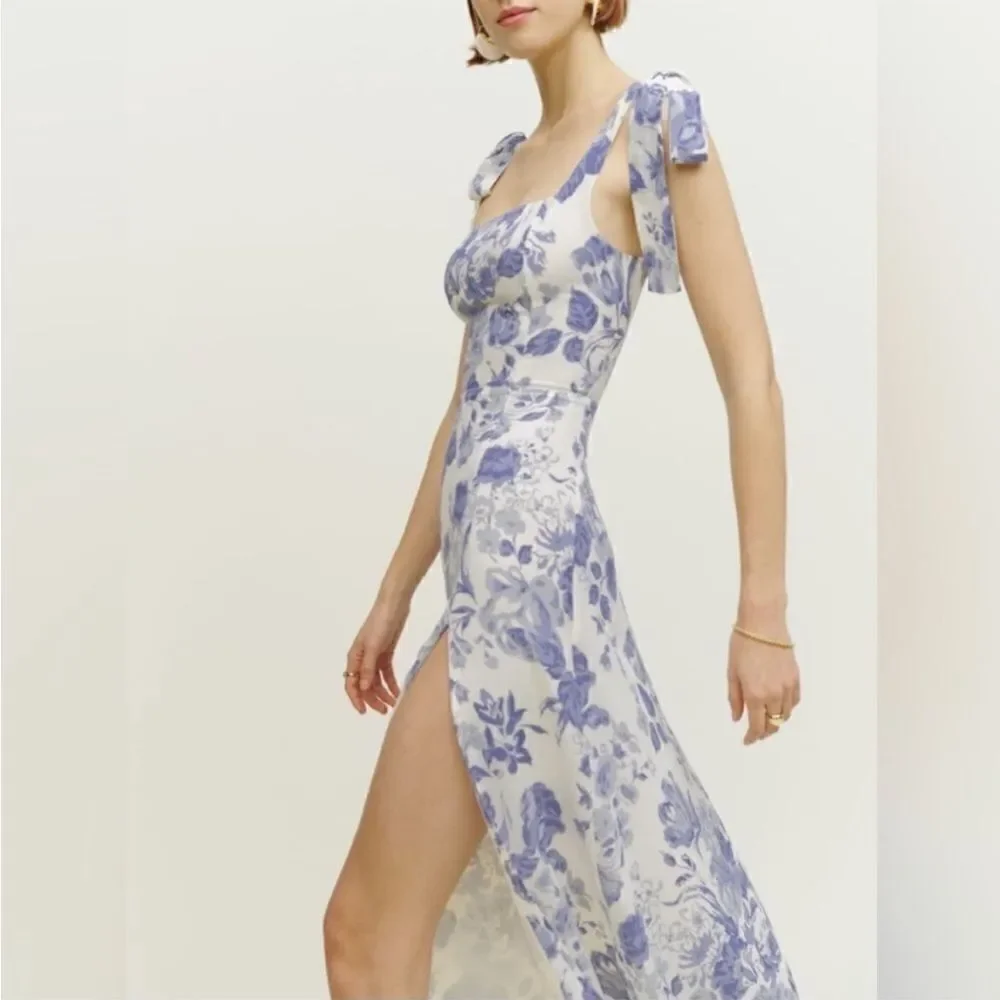 Reformation Lucerne Floral Print Twilight Midi Dress NWT $278 - Picture 7 of 12